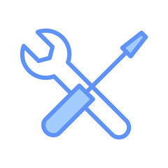 Tools Outline Blue Color Icon