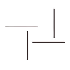 Abstract geometric composition featuring dark lines arranged in a repeating pattern