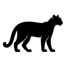 Fototapeta premium Majestic Margay Silhouette in Bold Black with Graceful Curves