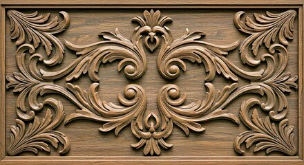 Dark Baroque Inspired Wood Carving With Deep Sculpted Floral and Scrollwork