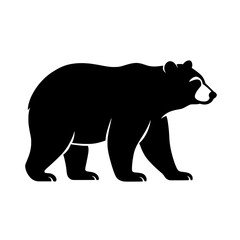 Fototapeta premium Bold Silhouette of a Spectacled Bear with Distinct Facial Markings on a Clean White Background