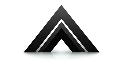 Hyper realistic 3d render Black Triangle Abstract Design: Geometric Shape Vector Graphic AI Generative