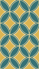 Fototapeta premium Elegant teal and gold seamless geometric pattern for versatile design applications