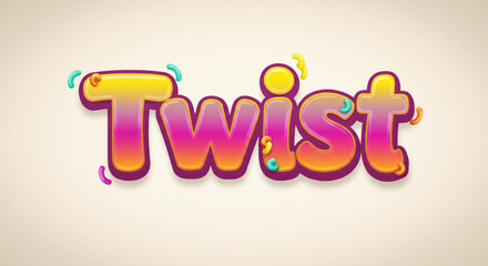 Colorful Twisted Text Effect Playful Typography Design