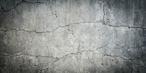 Obraz premium Dark Gray Cracked Concrete Wall Texture: Grunge, Weathered, Distressed Background