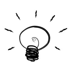 light bulb idea concept doodle grunge hand drawn style