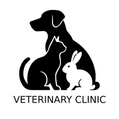 Veterinary clinic logo. Dog, cat, rabbit