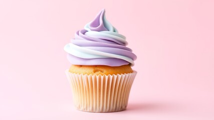 Deliciously Decorated Cupcake on a Pink Background