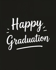 Obraz premium happy Graduation lettering in black concept card cartoon illustration design art invitation or card poster