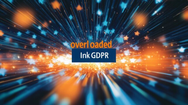 Abstract Starburst Background With Blue And Orange Glowing Lights