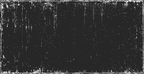 Texture of old surface on black background with white scratches. Worn, torn, weathered effect. Distressed black texture.Vector illustration, EPS 10.