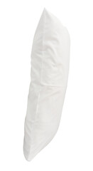 One white pillow after use isolated with clipping path in png file format