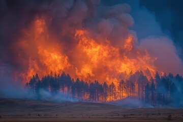 Fototapeta premium daytime forest wildfire