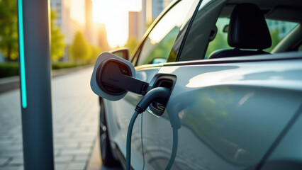 Plugging in at a charging station