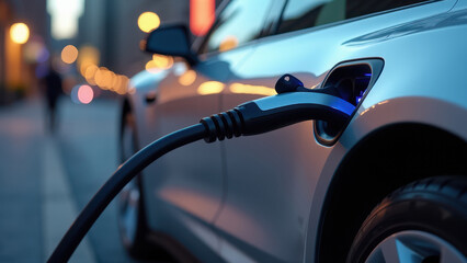 Plugging in at a charging station