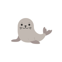 Naklejka premium Cute Cartoon Seal with Friendly Expression.