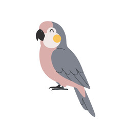 Obraz premium Charming Pink and Grey Parrot Illustration.