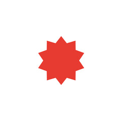 Fototapeta premium Vivid Red Starburst Shape Graphic Design Element.
