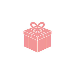 Fototapeta premium Pastel Pink Gift Box with Simple Bow: Isometric View.