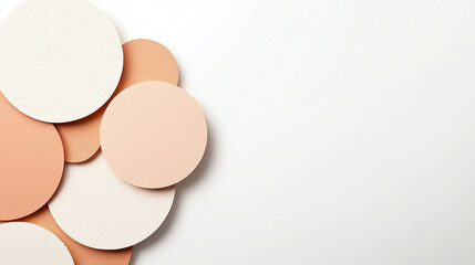Abstract Composition with Layered Circular Shapes in Warm Pastel Tones
