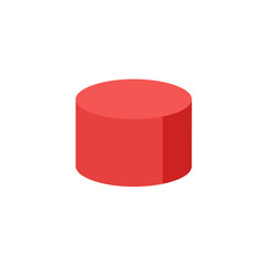 Simple Red Cylinder Graphic Design Element.