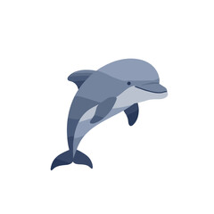 Fototapeta premium Playful Bottlenose Dolphin Leaping Ocean Mammal Illustration.