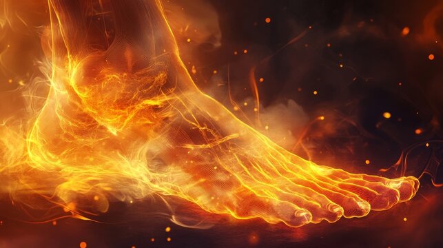 A tingling and burning sensation in the hands and feet, often linked to peripheral neuropathy or diabetes. 