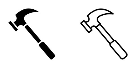 hammer icon on white background