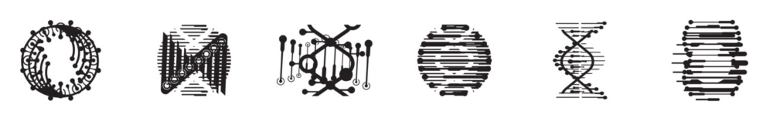 icon set Vector DNA genetic logo design template for science technology logo inspiration, Set of DNA or Chromosome icons set. Vector illustration.