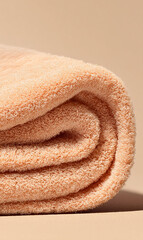 Matte Peach Microfiber Towel Texture Close-Up