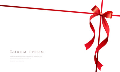 red ribbon vector design frame