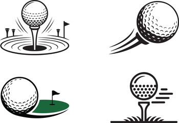 set of golf  ball icons