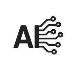 AI Lettering with Circuit Board Design