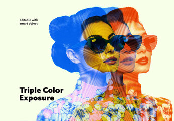 Triple Color Exposure Photo Effect