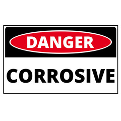 Danger corrosive sign on a white background