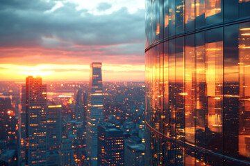 City skyline at night