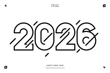 A vibrant and modern design showcasing the year 2026 in a dynamic color combinations