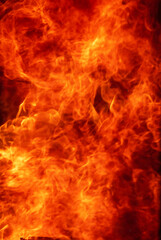 Vertical Horizon Fire explosion flammable car fire on street smoke, hot danger flame burning...