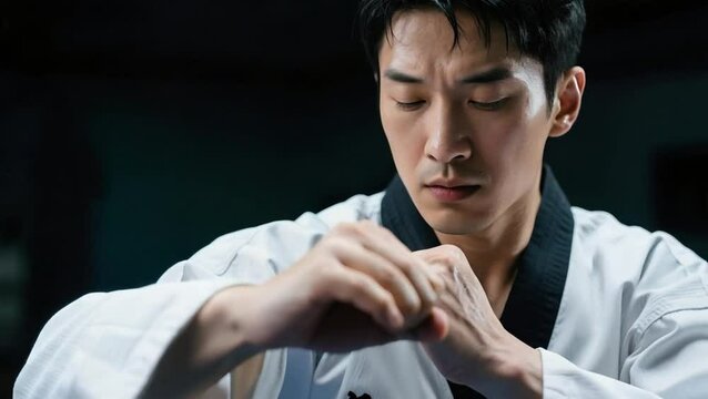 Hombre practicando Taekwondo