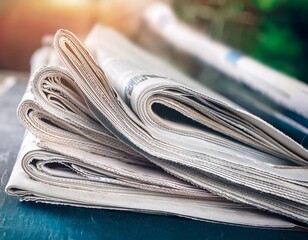 newspapers world news information concept close up panoramic