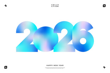 A vibrant and modern design showcasing the year 2026 in a dynamic color combinations