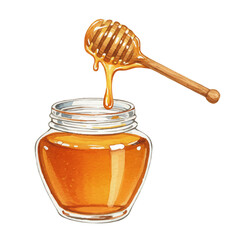 Vector watercolor Honey / 水彩テイストのハチミツイラスト