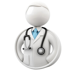 3D Doctor Icon Medical Healthcare Physician Clinic Health Wellness on transparent background