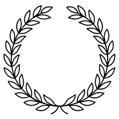 Elegant Wreath Outline Vector