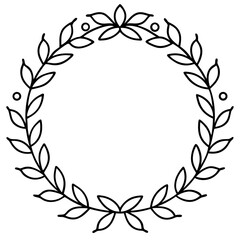 Elegant Wreath Outline Vector