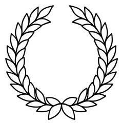 Elegant Wreath Outline Vector