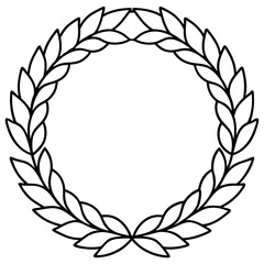 Elegant Wreath Outline Vector