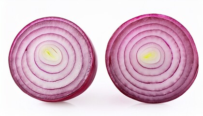 isolated round slice of red onion