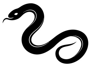  Curved Black Snake Vector Silhouette