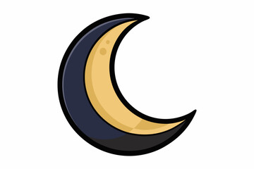 Crescent Moon Icon (Cartoon Style)